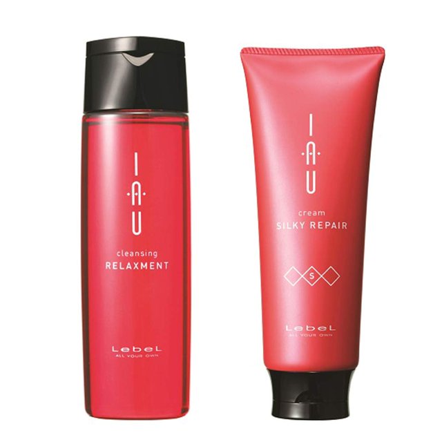 Lebel IAU Champú para el cabello limpiador y relajante 200 ml y Lebel IAU Tratamiento para el cabello reparador sedoso 200 ml