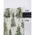 thumbnail image 6 of Green Christmas Tree Tier Curtains 45 Inch Length,Sheer Curtains for Bedroom Living Room Window Watercolor Xmas Tree Rustic Rod Pocket Drapes Kitchen Curtains Small Half Window 27.5"x45" 2 Panels, 6 of 7
