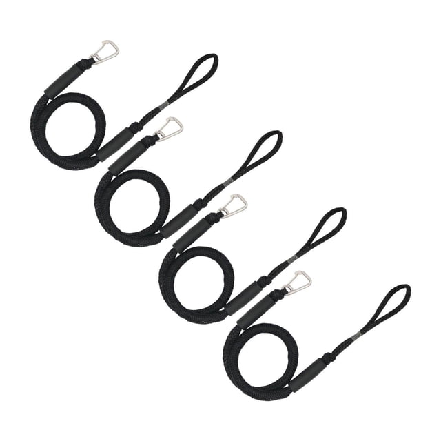 Bungee Dock Line Boat Rope for PWC Boat Bungee for Pontoon Fishing Boat Kayak Canoe Accs Black 4pcs