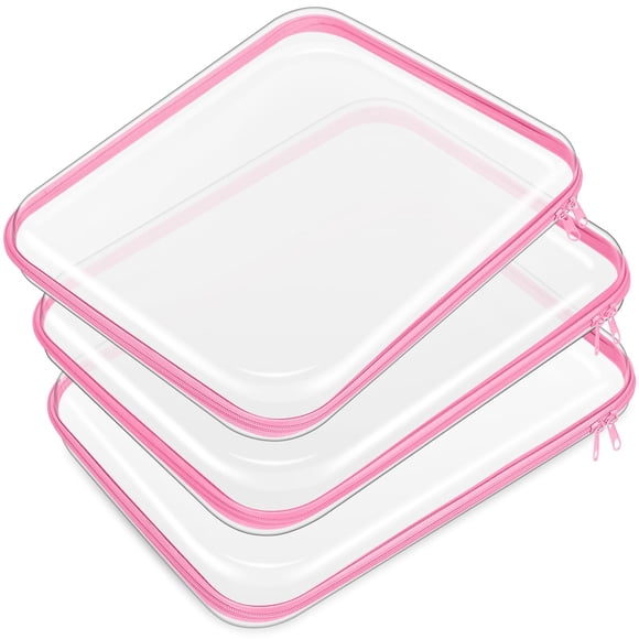 Funda rígida transparente con cierre, bolsa de plástico, bolsa de maquillaje transparente