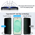 thumbnail image 3 of (2+2 Pack) privacy Screen Protector for Samsung Galaxy  S24 Plus  6.7-Inch with Camera Lens Protector, Tempered Glass Film, Fingerprint ID Compatible，scratch-resistant, 3 of 6