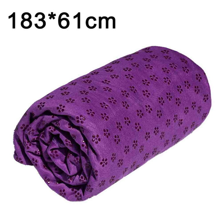 Yoga Towel Sweat Absorbent Yoga Mat Towel Non-Slip for Hot Yoga Pilates and  Workout 24 x72, Dark Purple