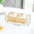 thumbnail image 4 of CoreLiving Yellow Serving Bowls with Lid and Gold Metal Base, Removable Snack Box and Veggie Tray for Charcuterie, Nuts and Condiments, Modern Fruit Bowl, 4 of 10