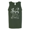 thumbnail image 2 of Wild Bobby, Funny Christian Quote Jesus Loves This Hot Mess, Inspirational/Christian, Men Graphic Tank Top, Forest Green, X-Large, 2 of 3