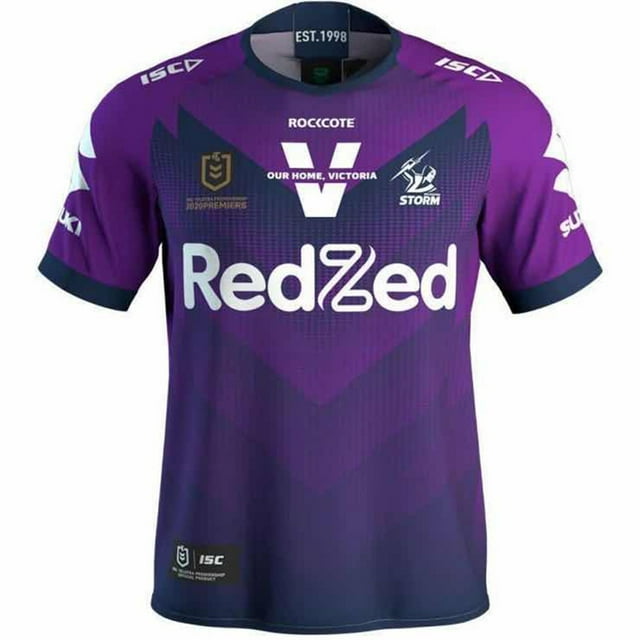 22-23 Melbourne Storm NRL Maillot de Rugby Aborigène Domicile Manches Courtes Extérieur, Maillot de Rugby Homme-Youyoupin