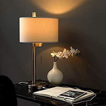 Modern Table Lamp With Usb Port For, Transitional Bedside Table Lamps