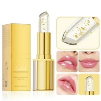 Color Changing Lipstick, Moisturizing Lip Gloss, Temperature Adaptive Hydrating Lipstick with Foil Flower Particles, Transfer-Proof Wear, Lightweight Breathable Texture, Long-Lasting Natural Finish
