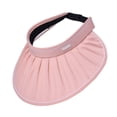thumbnail image 2 of Wuxian Summer Sun Visor Hat For Women Solid Color Pleated Large Brim Upf 50+ Breathable Bucket Hat Fishing Hiking Outdoor Beach Lightweight Foldable Sports Travel Comfy Caps,Pink,One Size, 2 of 4