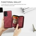 thumbnail image 3 of for OnePlus 9 Wallet Case, Minimalist Luxury PU Leather Magnetic Detachable Credit Card Holder, 2 in 1 Zipper ID Cash Slot, Magnetic Closure Kickstand Folio Flip Slim Cover,Red, 3 of 8