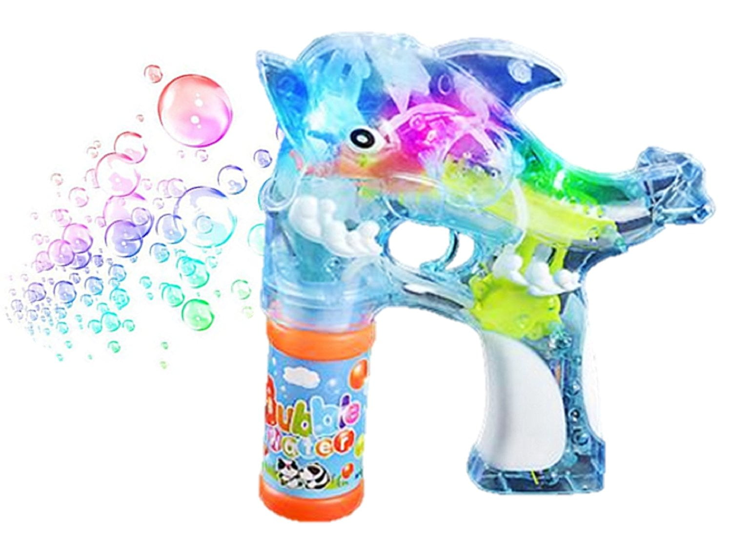 Dolphin Light Up Toy Gun Bubble Blaster For Kids, Boys, Girls