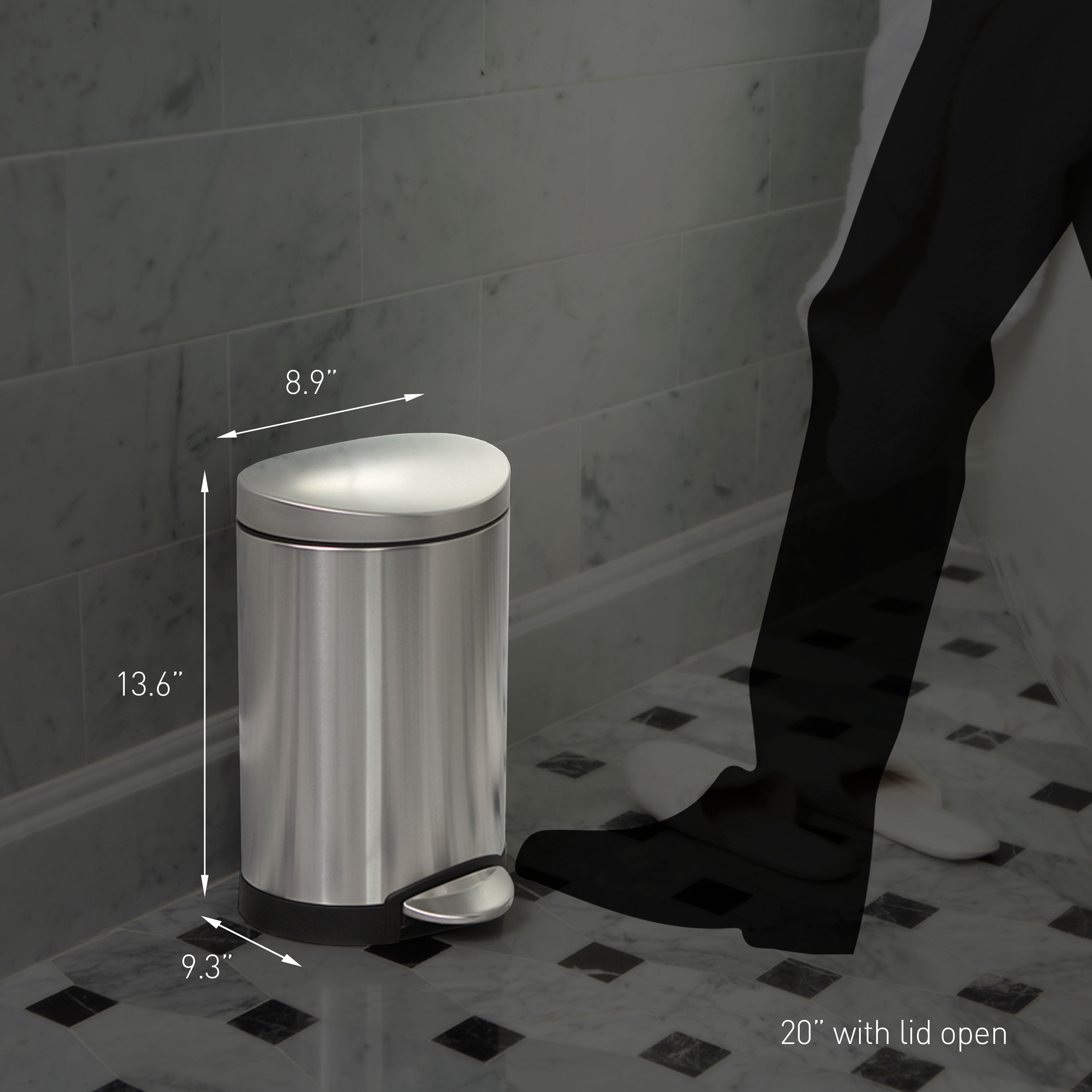 Simplehuman 6l Stainless Steel Semi-round Step Trash Can : Target
