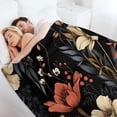 thumbnail image 6 of Black Modern Botanical Elegant Contemporary Blanket French Vintage Euro Style Soft Throw Blanket 30"x40" Flannel Fleece Throw Blanket for Couch Bed Decor Holiday Blanket, 6 of 6
