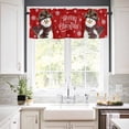 thumbnail image 3 of Merry Christmas Kitchen Curtains and Valances Set, Snowman Snowflakes Scarf Hat Winter Red Rod Pocket Window Valance 18 Inch Window Curtain Panels for Living Room Bedroom Laundry, 27.5x24in, 3 Pieces, 3 of 7