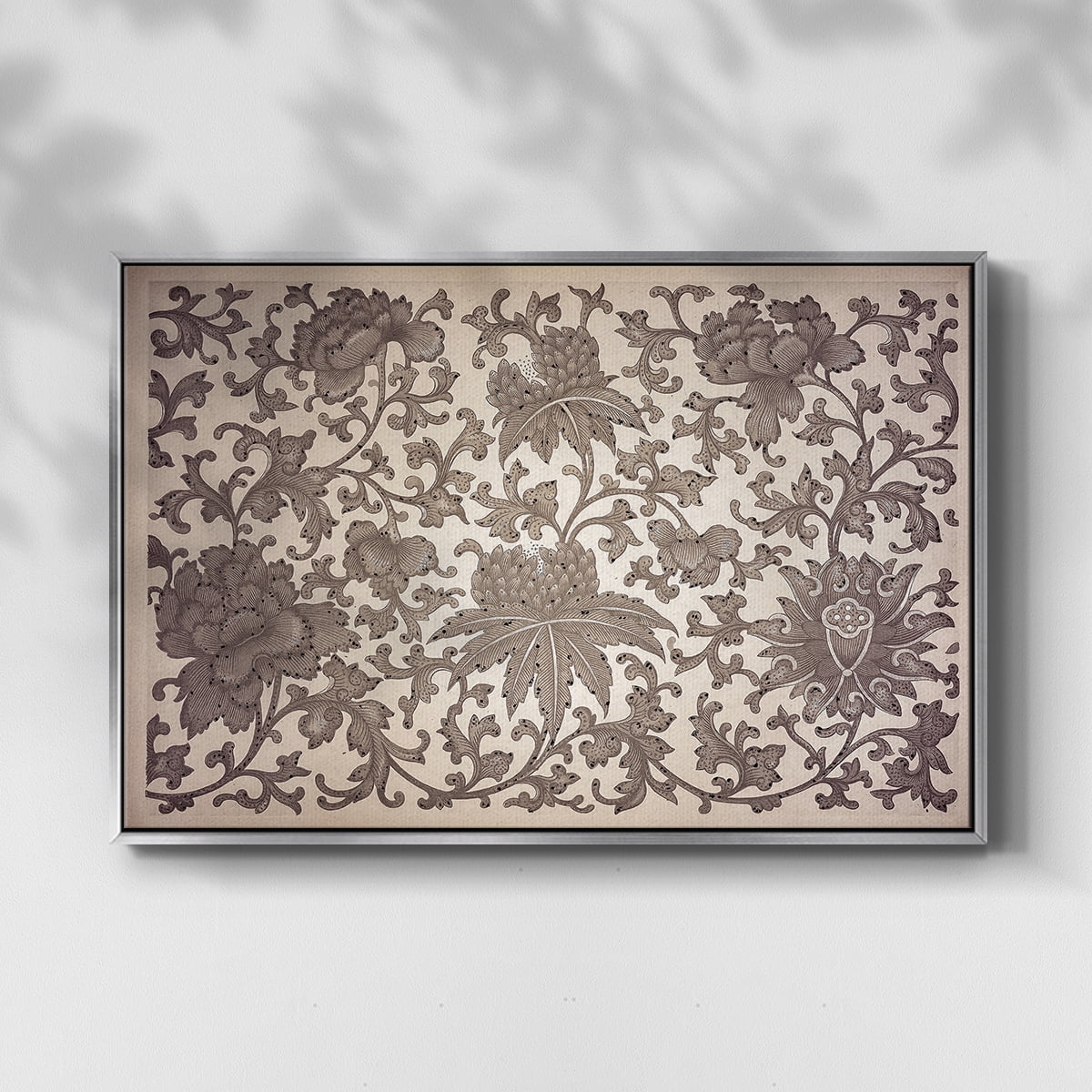 Vintage Abstract Print-XXIII Framed in Silver Wood Gallery Wrapped Canvas 17 in. x 25 in.
