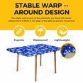 thumbnail image 4 of Blue White Christmas Table Cloths for 5 Foot Rectangle Tables, Xmas Tree Snowflake Winter Abstract Patio Waterproof Elastic Fitted Tablecloths, Washable Rectangular Table Cover for Camping, 4 of 8