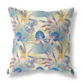 thumbnail image 1 of HomeRoots 414310 28 Po Coussin Tropical Intérieur et Extérieur & 44; Bleu & Crème, 1 of 1