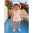 thumbnail image 5 of Cenuakty  Girls Romper Dress Casual Rose Print Elastic Straps Sleeveless Jumpsuit and Sun Hat Set Fashion Clothes Outfits, 5 of 9