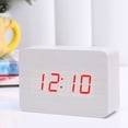 thumbnail image 2 of Reloj de madera LED silencioso electrónico con pantalla digital, reloj despertador de madera rectangular, reloj de madera de escritorio, 2 of 5