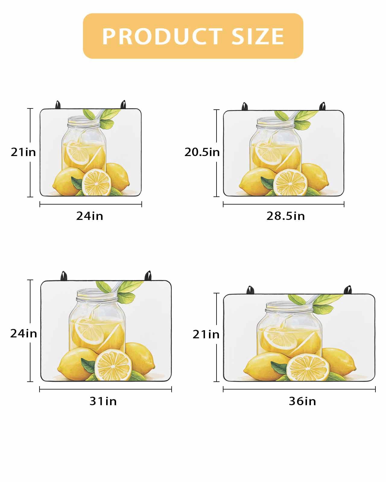 nqOlkjepod Large Induction Cooktop Protector Mat 24"x21", Lemon Stove Top Covers for Electric Stove, Summer Fruit Nature Country Watercolor Yellow Stove Burner Cover Mats, Glass Top Stove Cover