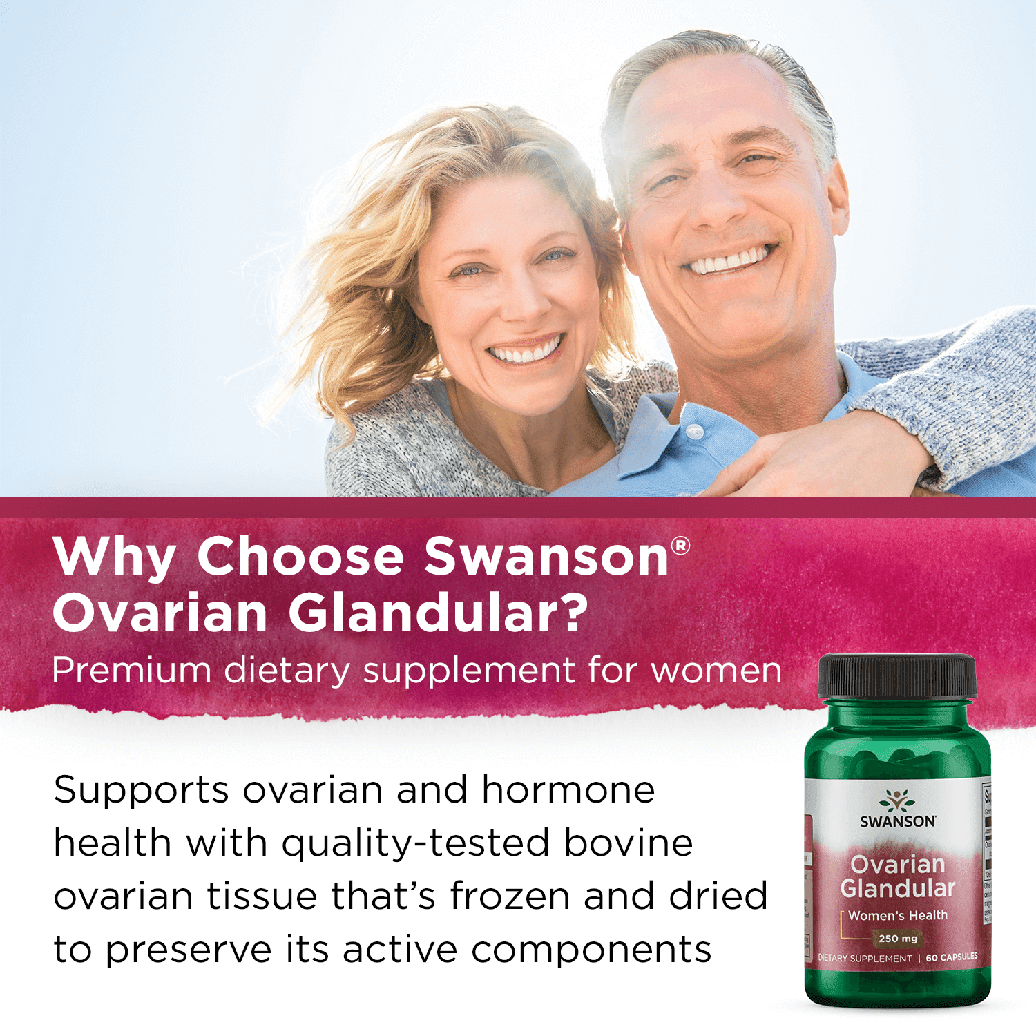Swanson Ovarian Glandular 250 mg 60 Caps 3 Pack