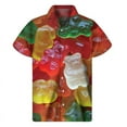 thumbnail image 4 of Camisa hawaiana con estampado 3D de piruletas de caramelo de colores para hombre, camisas con solapa de dulce de azúcar, blusa de botones de calle de manga corta a la moda Harajuku, 4 of 5