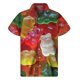 thumbnail image 4 of Camisa hawaiana con estampado 3D de piruletas de caramelo de colores para hombre, camisas con solapa de dulce de azúcar, blusa de botones de calle de manga corta a la moda Harajuku, 4 of 5