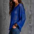 thumbnail image 5 of Women Scoop Neck Sweater Long Sleeve Oversized Knit Pullover, 5 of 5