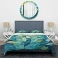 thumbnail image 3 of Designart "Mirage of Blue and White Tropical Plants I" Jungle Bedding Covert Set - Landscapes Blue Tropical Bed Set With 2 Shams, 3 of 5
