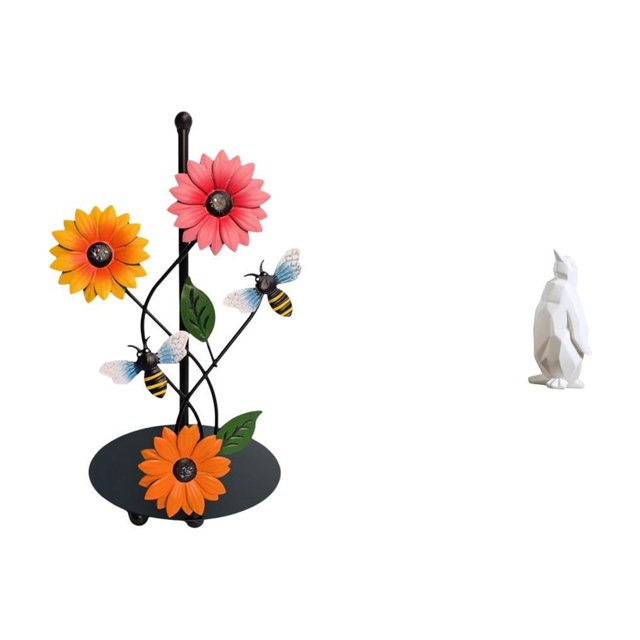 Soporte para toallas de papel con forma de pingüino, escultura antideslizante, estante vertical para pañuelos, figura coleccionable, adorno decorativo