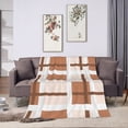 thumbnail image 3 of Brown Geometric Fabric Texture Throw Blanket,Super Soft Anti-Pilling Flannel Bed Blankets, 80"x60", 3 of 8