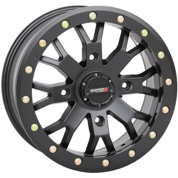System 3 SB-4 Beadlock 15x10 Wide ATV/UTV Wheel - Matte Black (4/156) 5 5