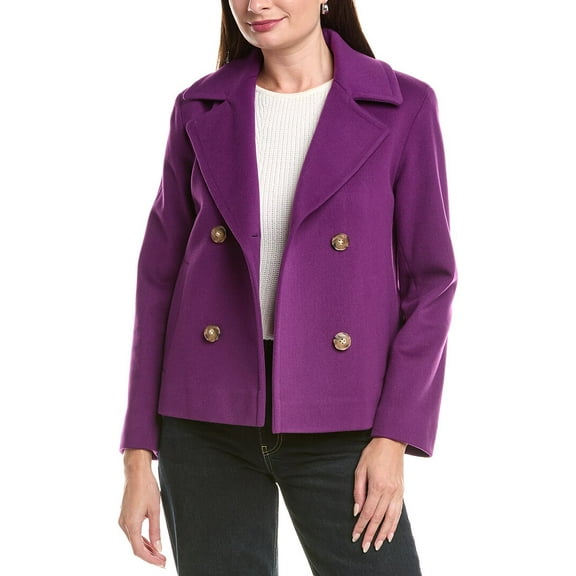 FLEURETTE womens  Cropped Wool Peacoat, 8