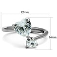 thumbnail image 2 of Luxe Jewelry Designs Women's Stainless Steel Bypass Ring with Cubic Zirconia - Size 7 (Pack of 2), 2 of 4