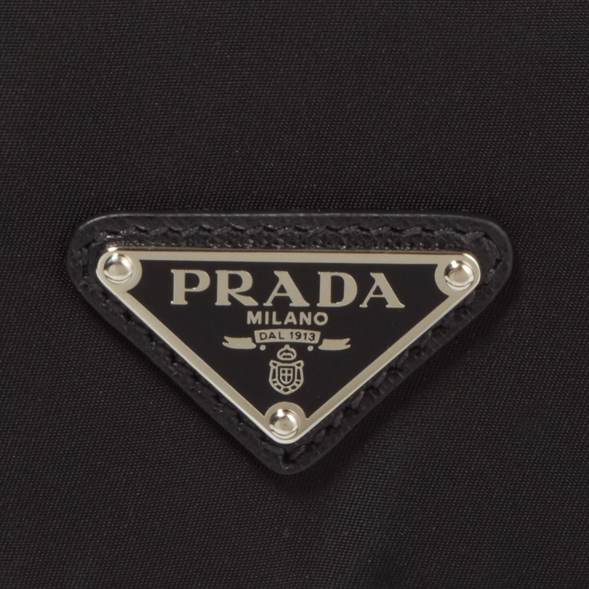 New Prada Black Nylon Triangle Logo Messenger Bag 1BD671 