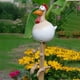 thumbnail image 2 of Figura de Gallina de Cerámica para Jardín - Figura de Cerámica - Gallo de Resina - Escultura Divertida para Interior y Exterior - Blanco, 2 of 4