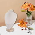 thumbnail image 7 of Bust Necklace Display Stand Velvet Jewelry Bust Display with Pine Wood Base for Selling Home Trade Show, 7 of 7