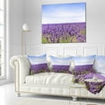 thumbnail image 2 of Designart Close View of Lavender Flower Field - Landscape Wall Throw Pillow - 18x18, 2 of 4