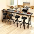 thumbnail image 5 of Ktaxon Mid-Century Modern 82-inches Bar table, Long Pub Table with Curved Metal Frame, Counter Height Desk for Dining Room, Kitchen, Bar, Gray, 5 of 11