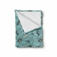 thumbnail image 2 of Japanese Wave Soft Flannel Fleece Throw Blanket, Style Pattern Dragon and Sea Waves Fantasy Ocean Monster Print, Cozy Plush for Indoor and Outdoor Use, 50" x 70", White Teal and Grey, by Ambesonne, 2 of 6
