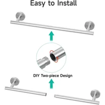 18Inch Brushed Nickel Towel Bar Bathroom Towel Rack Wall Mounted Stainless Steel