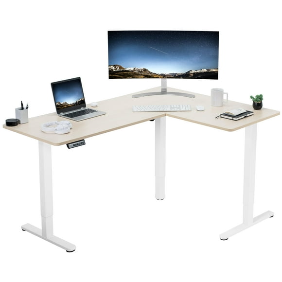 Escritorio de pie VIVO DESK-E3CTWC-47 eléctrico en forma de L 160x120c