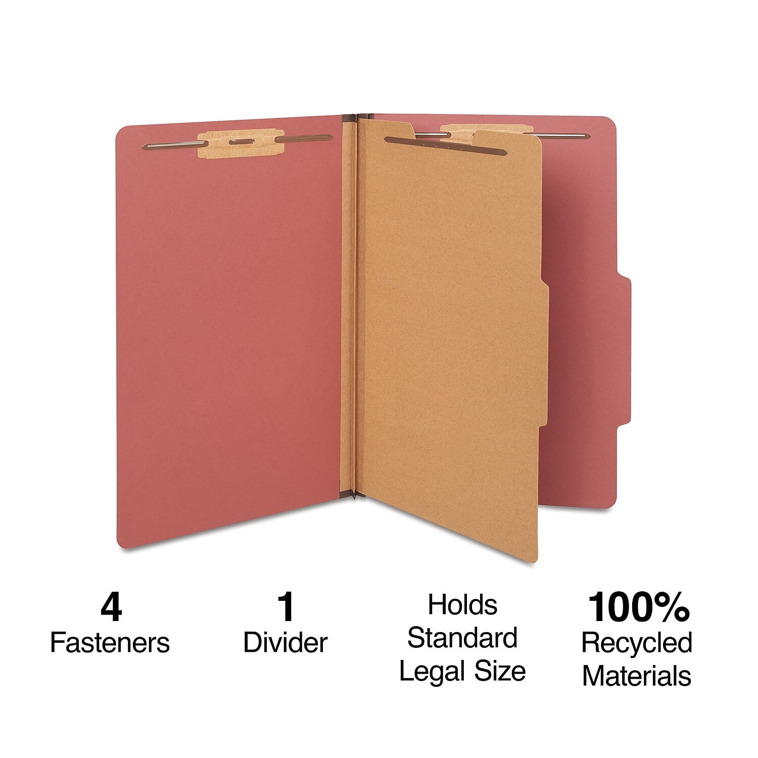Staples Classification Folders 2/5-Cut Top Tab Legal 1 Div. Red 20/BX TR614436/614436
