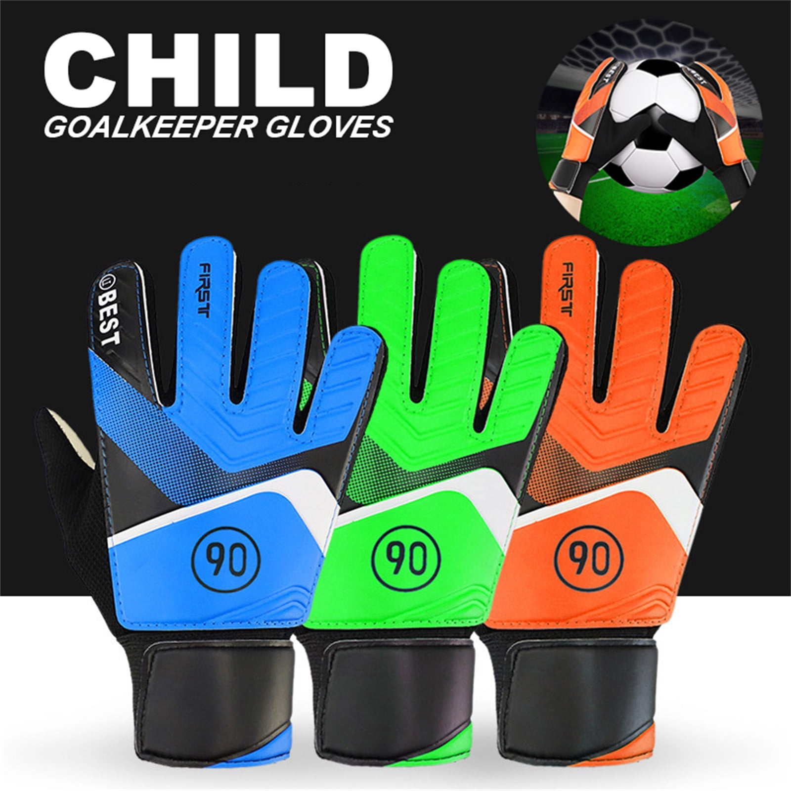 Children's Football Gloves Kids Youth Latex NonSlip Protection Soccer