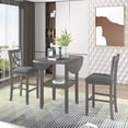 thumbnail image 3 of Furvclv Kitchen & Dining Room Sets 3-Piece Dining Table Set With Bottom Shelf Foldable Table 2 Cross Back Padded Chairs Dining Set, 3 of 9