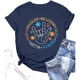 thumbnail image 1 of Camiseta informal de cuello redondo con letras estampadas para mujer, para el verano: tejido suave, estilo informal, tallas S-XXL, perfecta para el día a día., 1 of 3