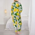 thumbnail image 5 of Kll Lemon Print Women'S Long Sleeve Pajamas With Pants Sleepwear Loungewear 2 Set-Medium, 5 of 9