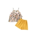 thumbnail image 2 of Faithtur Ensemble d'Été pour Fille : Hauts à Bretelles Fruités et Shorts Unis, 2 of 10