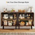 thumbnail image 4 of Tribesigns Ensemble de 2 Buffets-Vaisseliers avec Rangement, Buffet de 59 Pouces avec Portes et Tablettes Ajustables, Armoire de Rangement Autoportante d'Accent pour Salon, Brun Foncé, 4 of 8