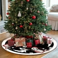 thumbnail image 6 of 48 Inch Christmas Halloween Tree Skirt - Soft & Cozy Farmhouse Holiday Decor, Nightmare Before Christmas Tree Base Cover, Perfect for Home Party, Winter Christmas Decorations(A), 6 of 12