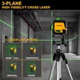 thumbnail image 2 of 3 x 360° Laser Level with Tripod - 82ft Self-Leveling & Rechargeable Green Cross Line Laser for Construction, Tile, and Home Renovation - High Precision & Durable Design, Includes Storage Bag, 2 of 7